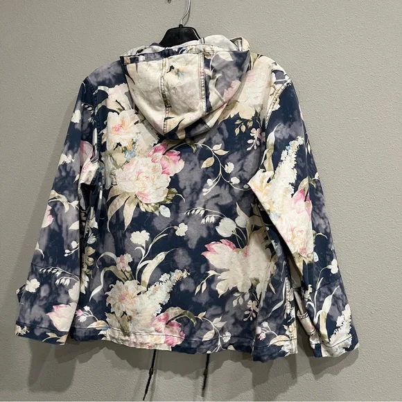 Polo Ralph Lauren Womens Floral denim Jacket Watercolor Button Front sz small - Picture 10 of 11
